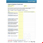 Sample customer Survey Questionnaire example document template
