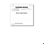 Effective Phone Message Template - Improve Your Business Communication example document template 