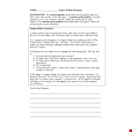 Effective Problem Statement Template for Your Project - Address the Core Problem example document template