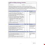 Health And Safety Induction Checklist example document template