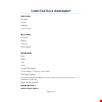 Comprehensive Vehicle Purchase Agreement - Secure Your Deal with Seller for example document template