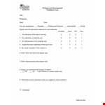 Professional Development example document template