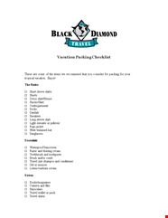 Vacation Packing Checklist