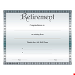 Retirement Certificate Template example document template 