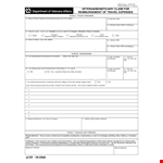Veterans Reimbursement Form and Travel Information example document template