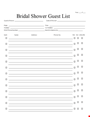 Free Bridal Shower Gift List Template