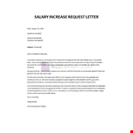 Salary Increase Professional Request Letter example document template