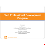 Staff Professional Development Plan example document template