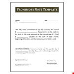 Download Our Promissory Note Template and Make a Commitment with Your Company example document template 