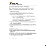 Marketing Retail Job Description example document template