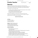 Preschool Teacher Resume With No Experience example document template