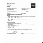 Repair Order Template - Easily Create Professional Repair Orders example document template