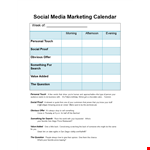 Social Media Marketing Calendar Template for Effective Marketing Strategies example document template