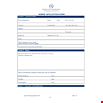 Printable Nursing Job Application example document template