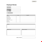 Effective Performance Review Examples | Improving Employee Performance | Print and Use Comments example document template