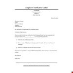 Get an Income Verification Letter for Company Employees | (Company Name) example document template