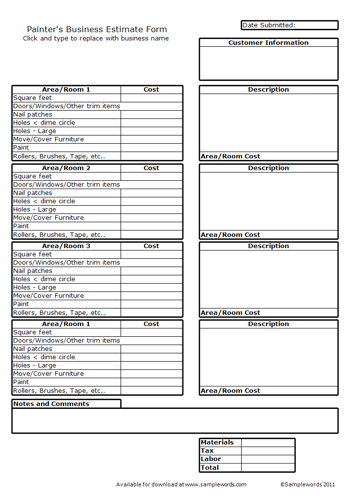 Easy Estimate Template - Create Accurate Estimates 