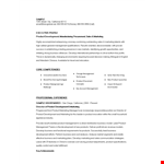 Product Marketing Executive Resume example document template