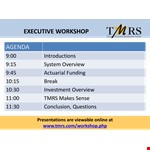 Executive Workshop Agenda Template example document template