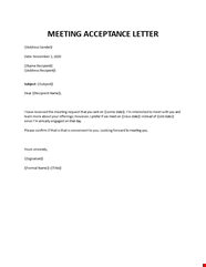 Meeting Acceptance Email Sample