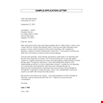 Formal Application Letter example document template