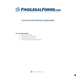 Sublease Application Form example document template