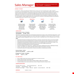 Sales Manager Resume Example example document template