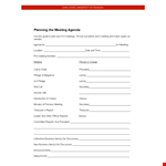 Simple Meeting Agenda example document template