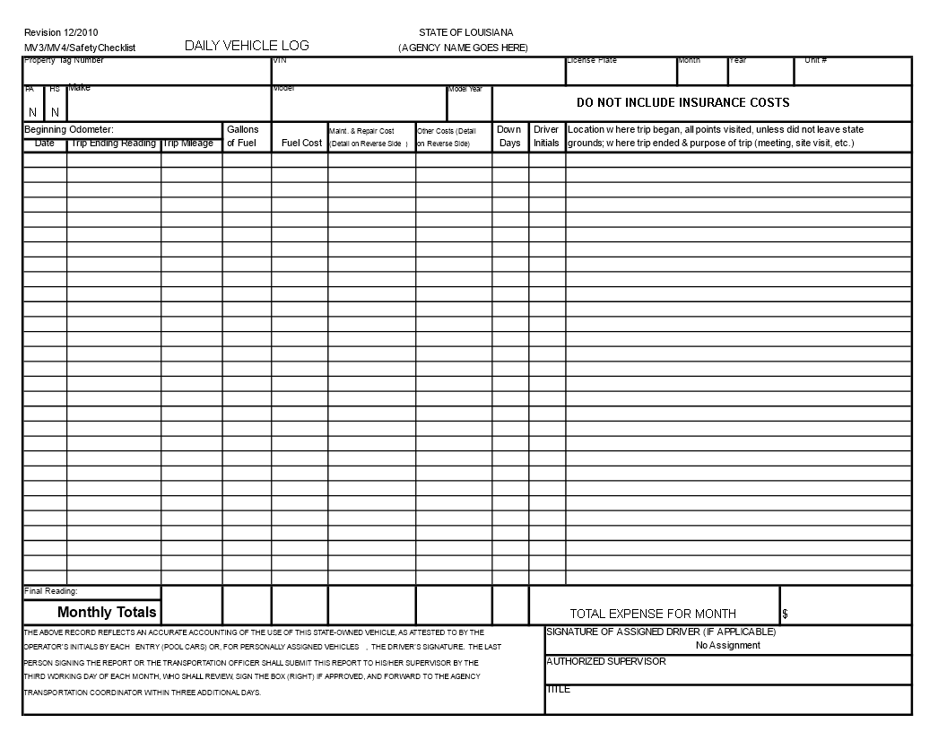 Vehicle Maintenance Log Template - Keep Track of Your Vehicle's Maintenance