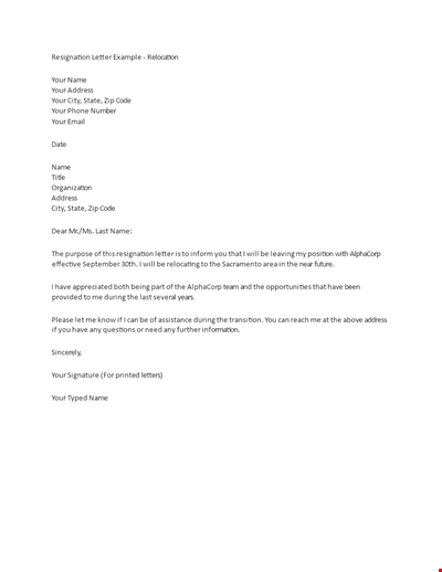 Formal Letter For Change Of Address Format