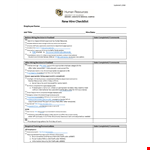 Complete New Hire Checklist to Ensure Employee Training and Reviews are Successfully Completed example document template