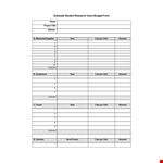 Research Grant Budget Template example document template 