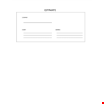 Company Estimate Template | Create Professional Estimates for Clients | Free Download example document template