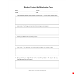 Expert Self Evaluation Examples for Project, Product, and Work Success example document template