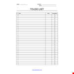 Project Things To Do List example document template