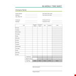 Easy Timesheet Template for Efficient Employee Time Tracking example document template 