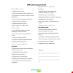 Office Cleaning Checklist Template example document template