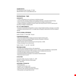 Digital Marketing Manager Resume example document template