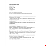 Finance Service Manager Resume example document template