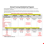 Yearly Training Schedule Template example document template