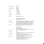 Retail Sales Manager Resume - Stand Out as a Top Sales Professional at Your Dream Company example document template