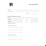 Sales Contract Form example document template