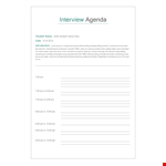 Effective Interview Agenda Format - Boost Productivity and Success example document template