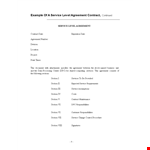 Customize Your Section with Our Service Agreement Template example document template
