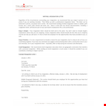 Official Resignation Letter Email example document template