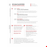 Digital Marketing Analyst Resume - Expertise in Driving Digital Campaigns & Analyzing Performance example document template 