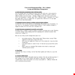 Engage Your Students with an Effective Classroom Management Plan example document template