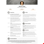 Marie - Freelance Marketing Consultant | Resume, Projects, Business, Design example document template