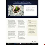 Project Time Tracking Template - Efficient and User-Friendly Solutions example document template