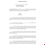 Customize Your Company Agreement: LLC Operating Agreement Template example document template